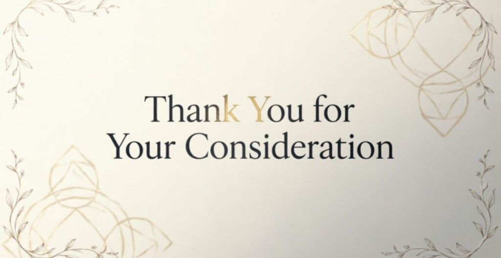What Does “Thank You for Your Consideration” Mean?
